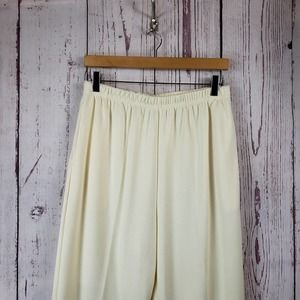 Aileen Casual Knit Pants Womens Size Large Pull On Stretch Waist Off White